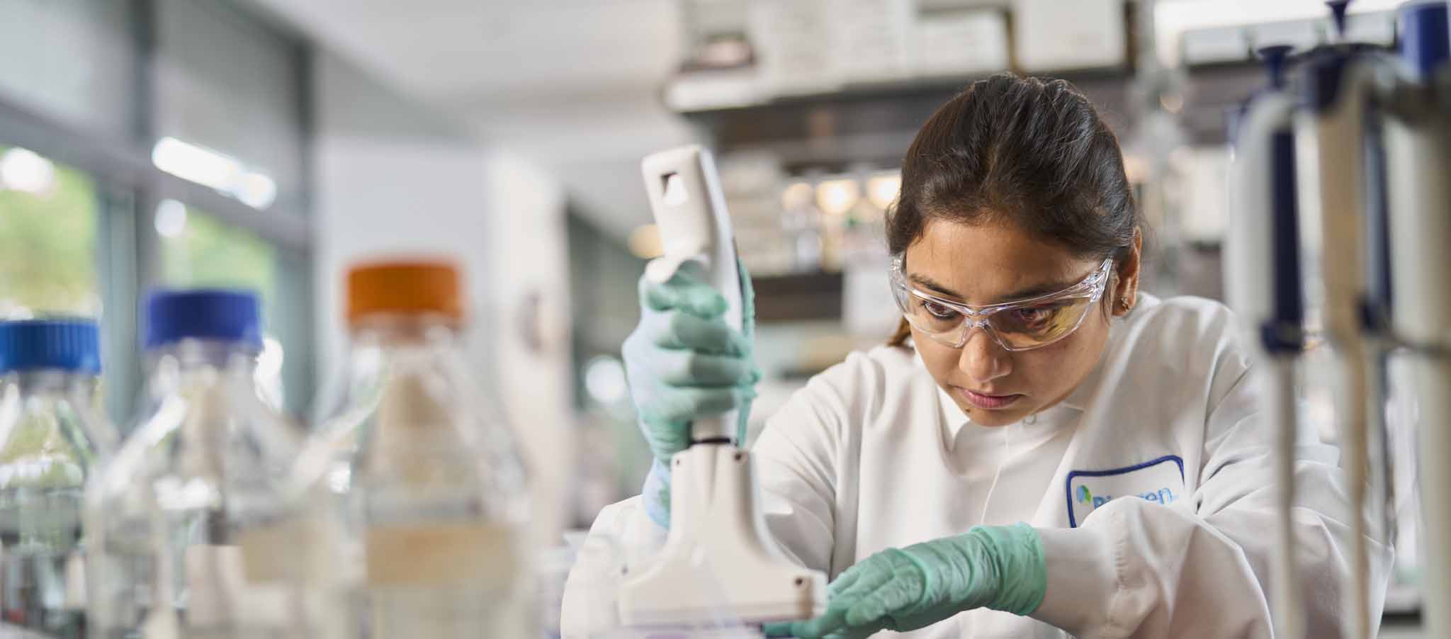 Biogen scientist working in the Cambridge, MA labs